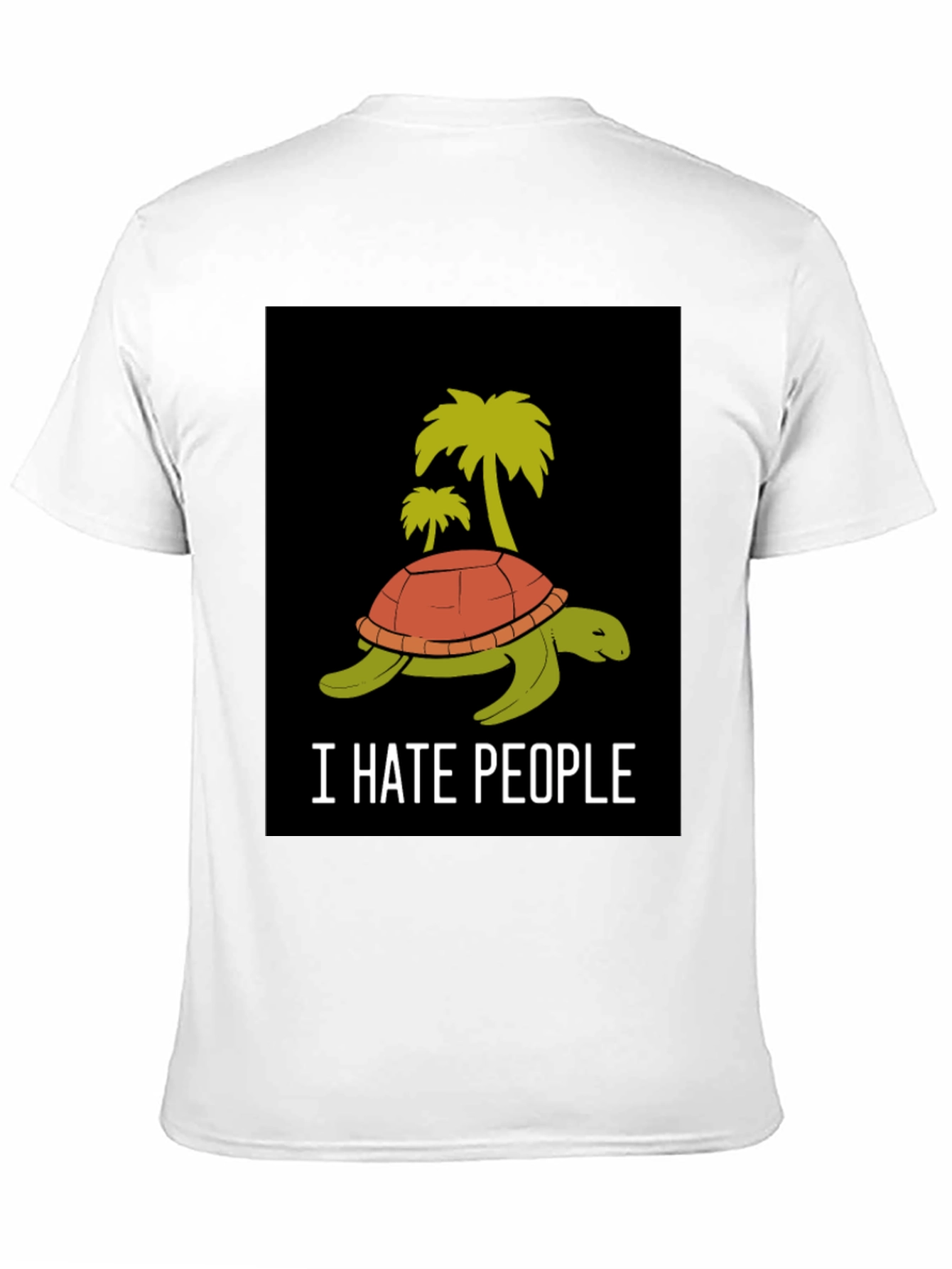 I Hate People Turtle Palm Tree Graphic T-Shirt