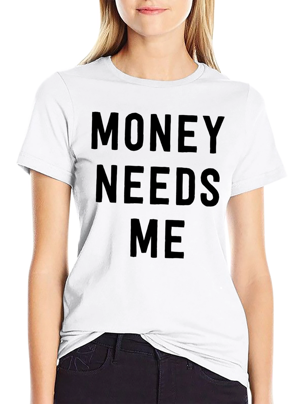 Money Needs Me Black Graphic Tee - Mens