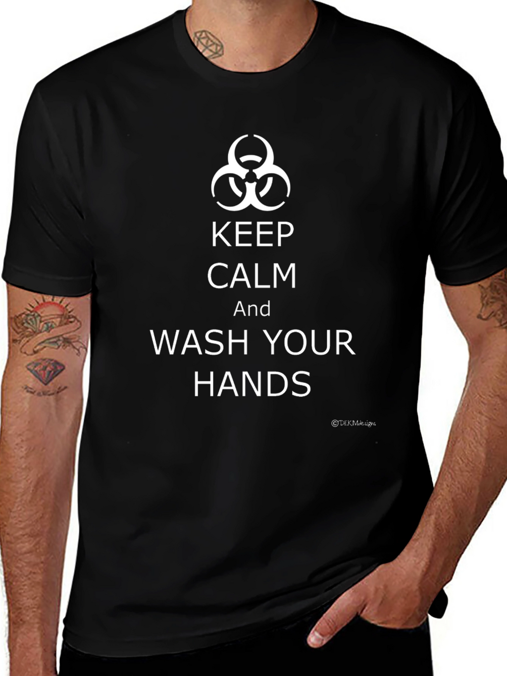 Keep Calm Wash Hands Biohazard T-Shirt