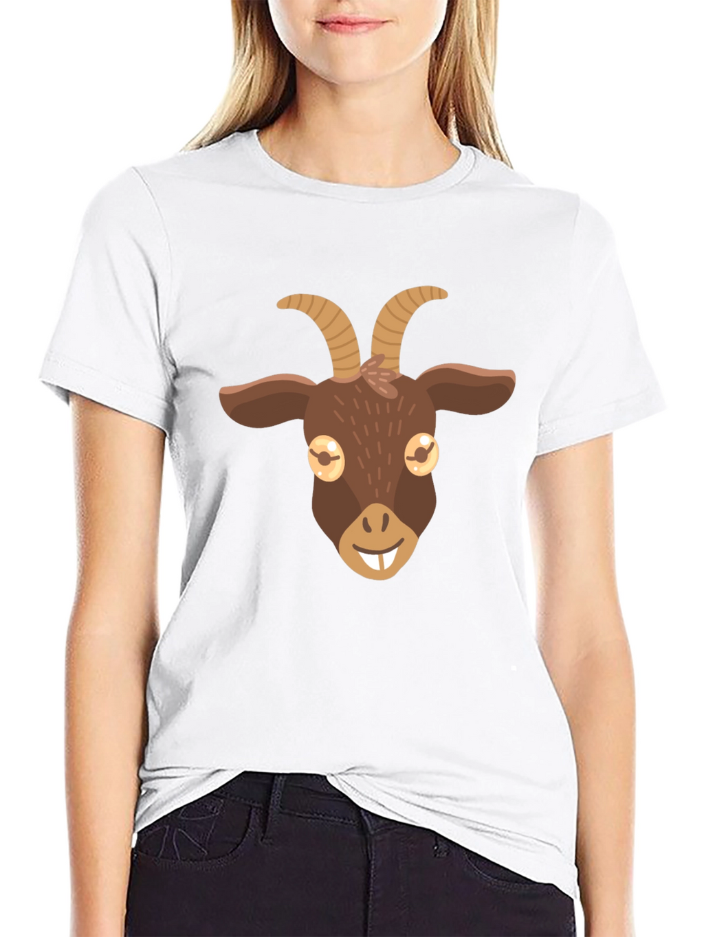 Goat Emoji Graphic Tee - Black T-Shirt