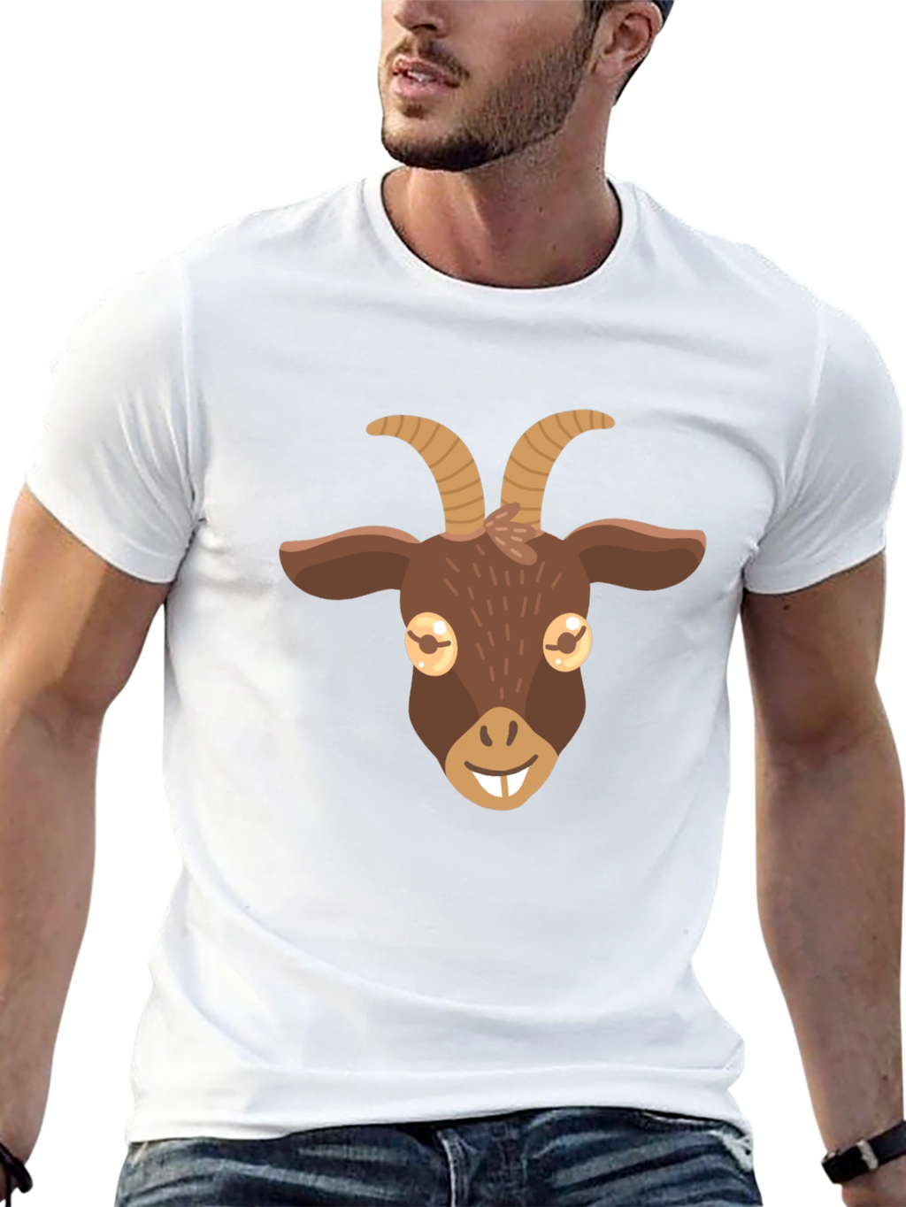 Goat Emoji Graphic Tee - Black T-Shirt