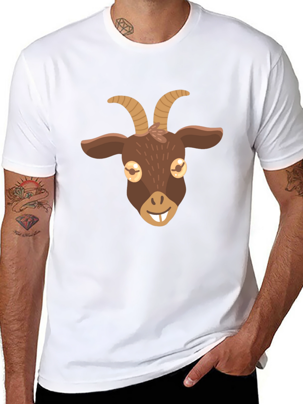 Goat Emoji Graphic Tee - Black T-Shirt