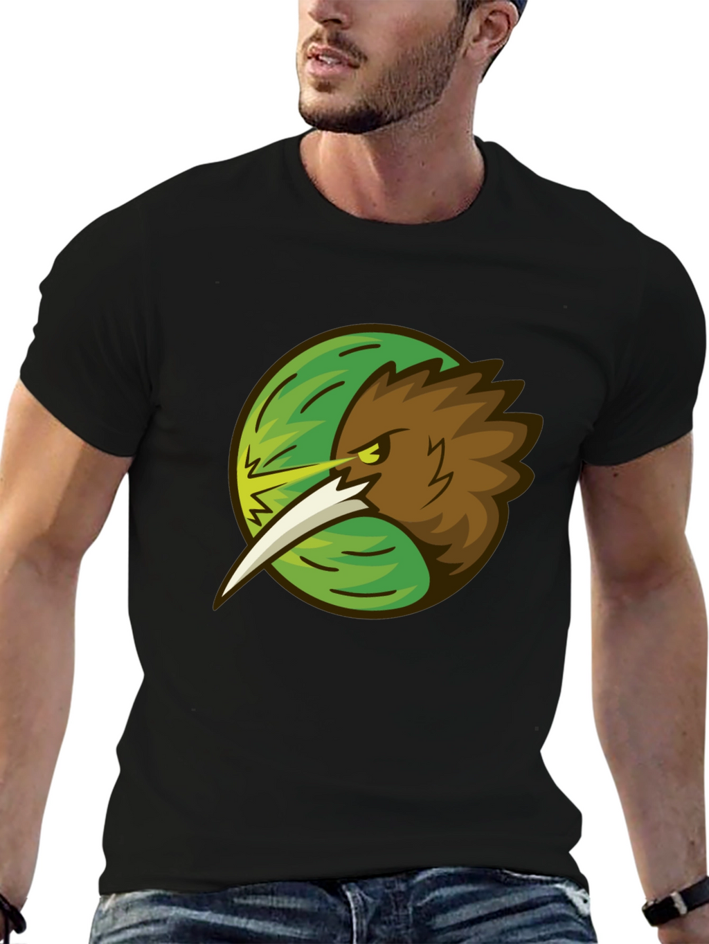 Kiwi Bird Graphic Tee - Stylish Black T-Shirt
