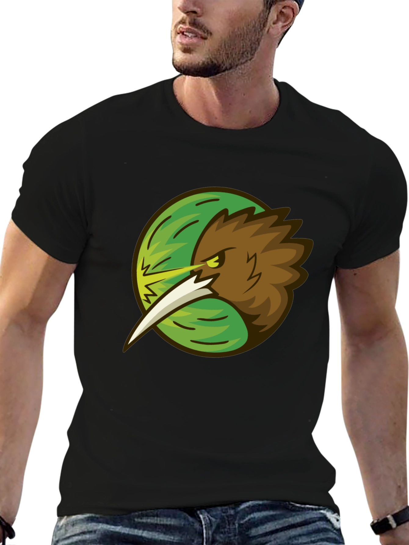 Kiwi Bird Graphic Tee - Stylish Black T-Shirt