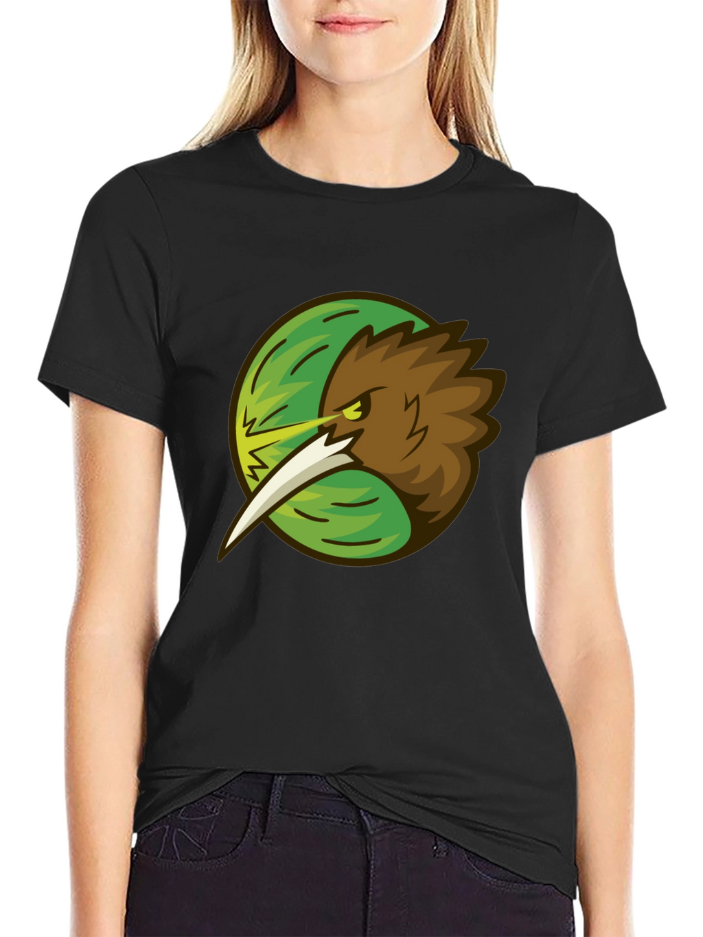 Kiwi Bird Graphic Tee - Stylish Black T-Shirt