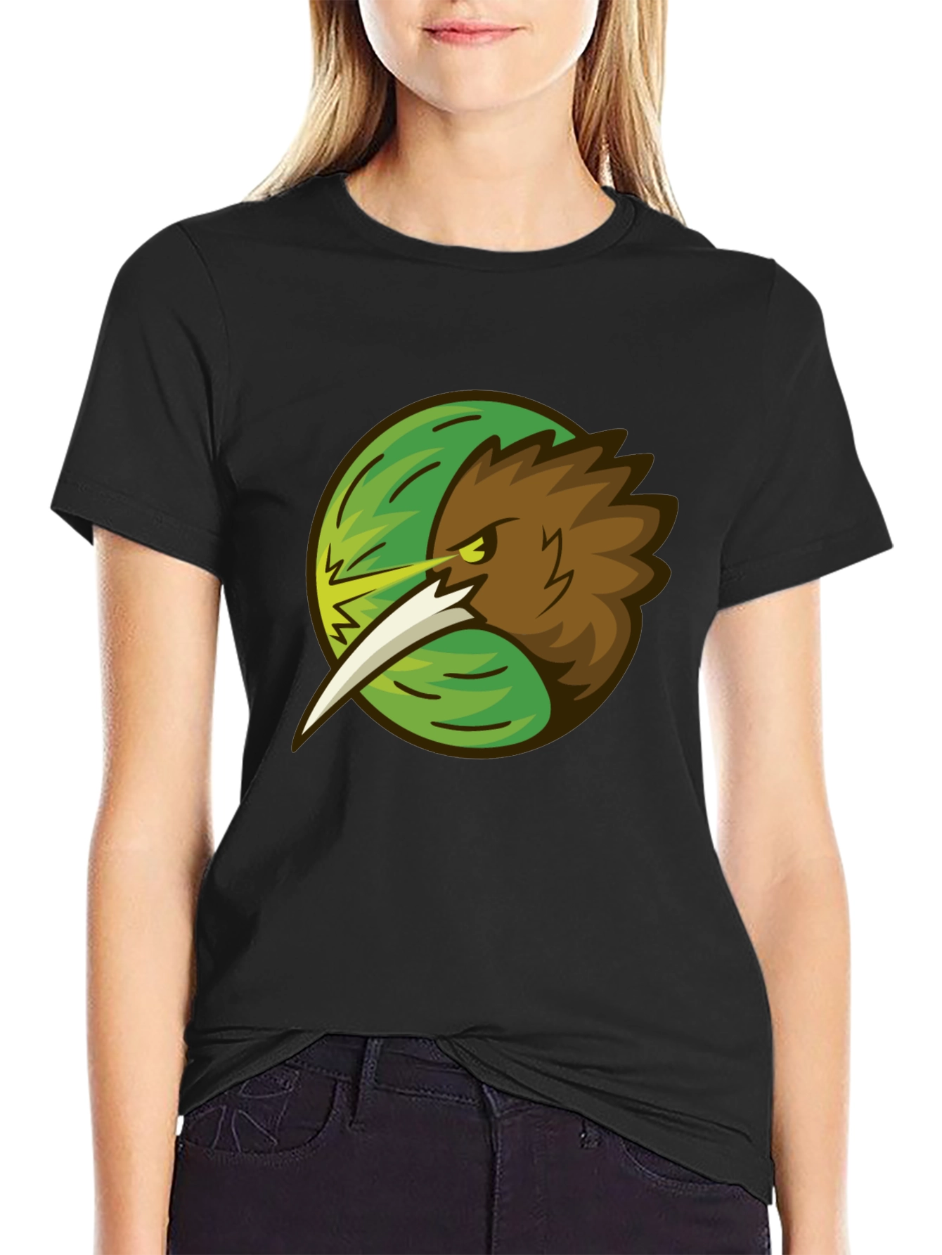 Kiwi Bird Graphic Tee - Stylish Black T-Shirt