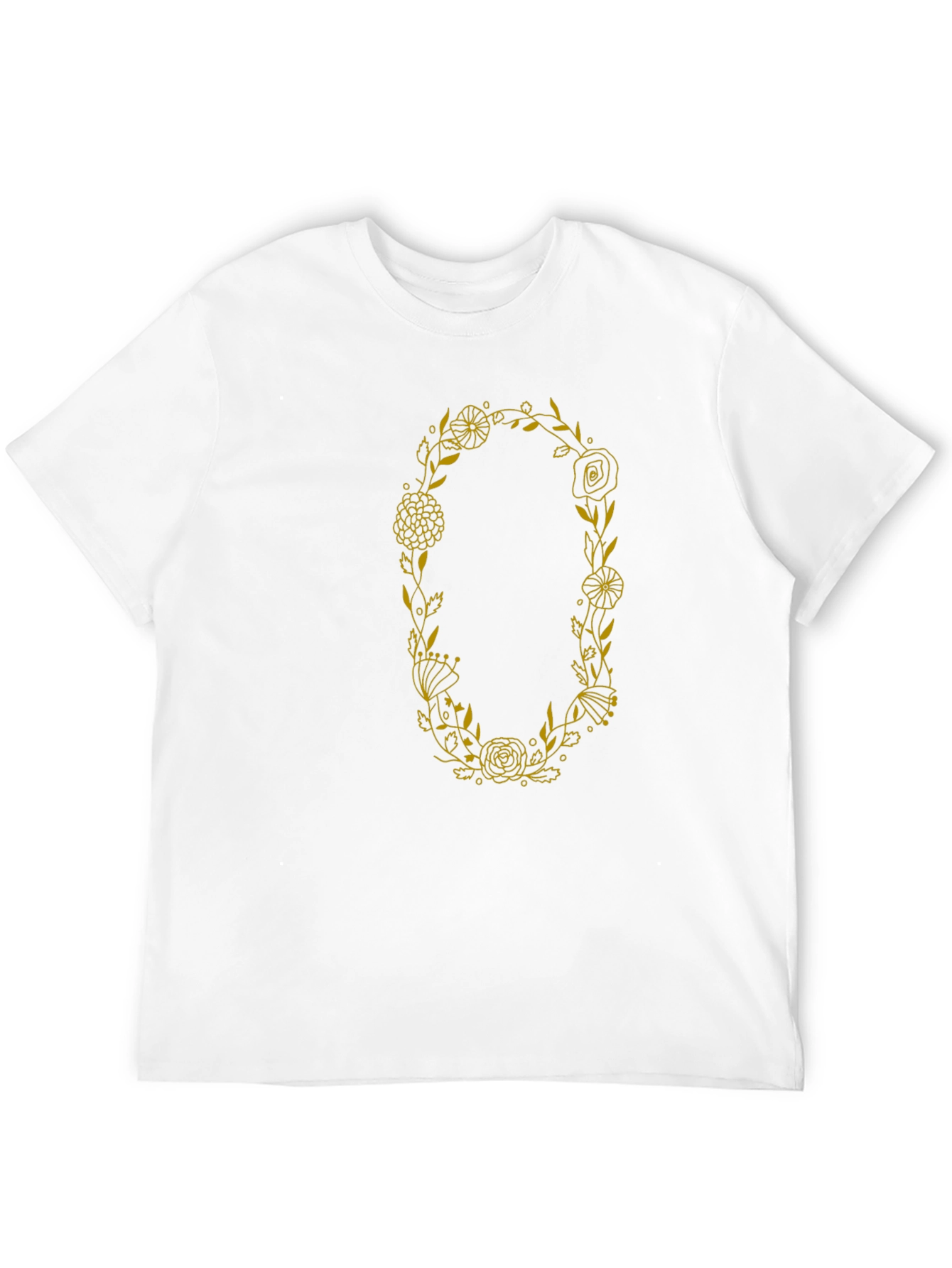 Floral Wreath Graphic Tee - Black