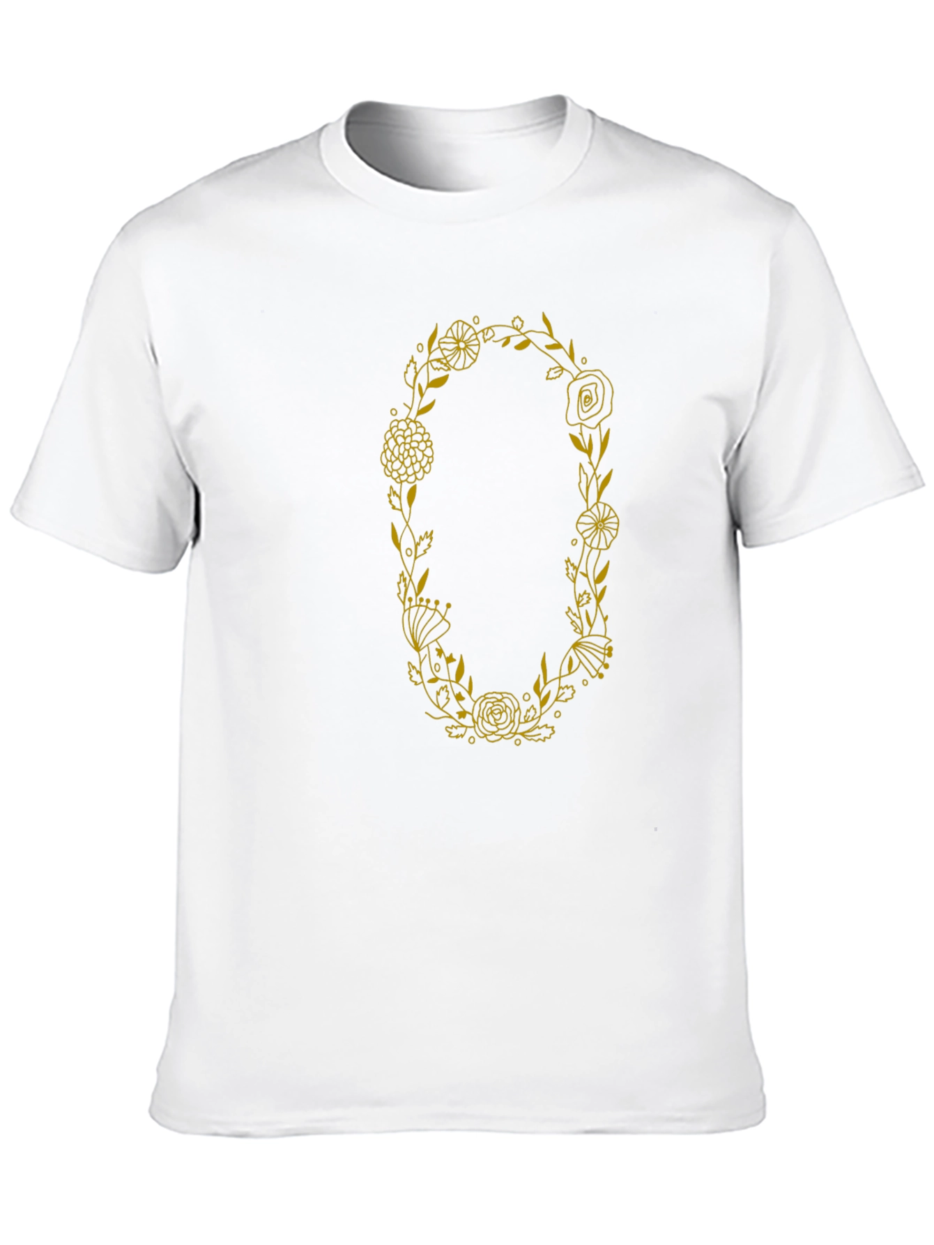 Floral Wreath Graphic Tee - Black