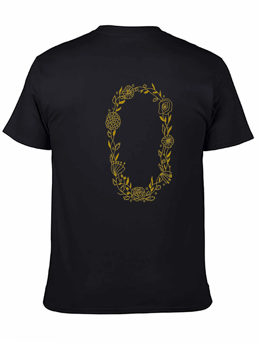 Floral Wreath Graphic Tee - Black