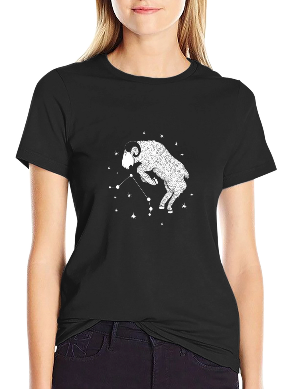 Aries Constellation Black T-Shirt