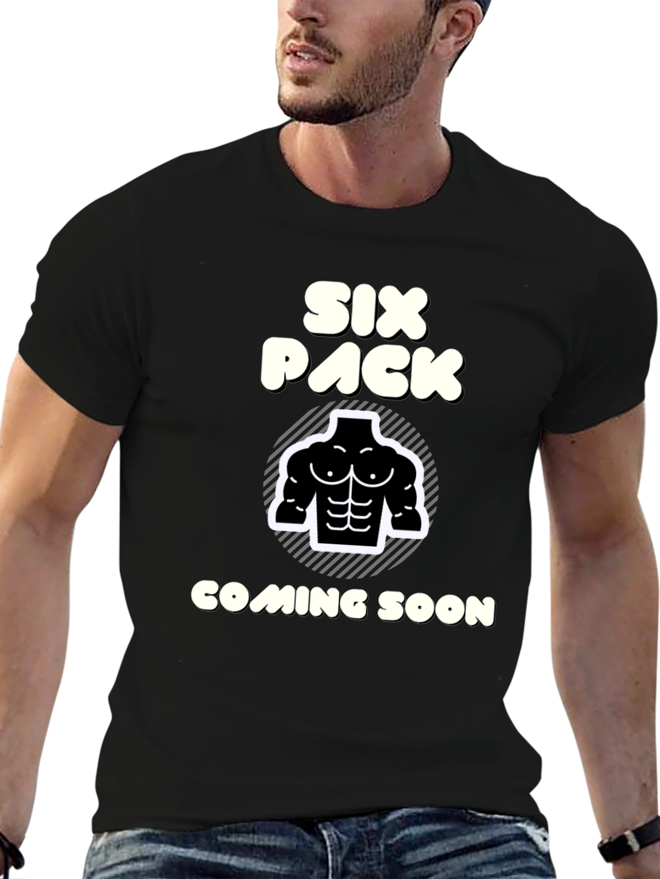 Six Pack Coming Soon T-Shirt Funny Gym Tee
