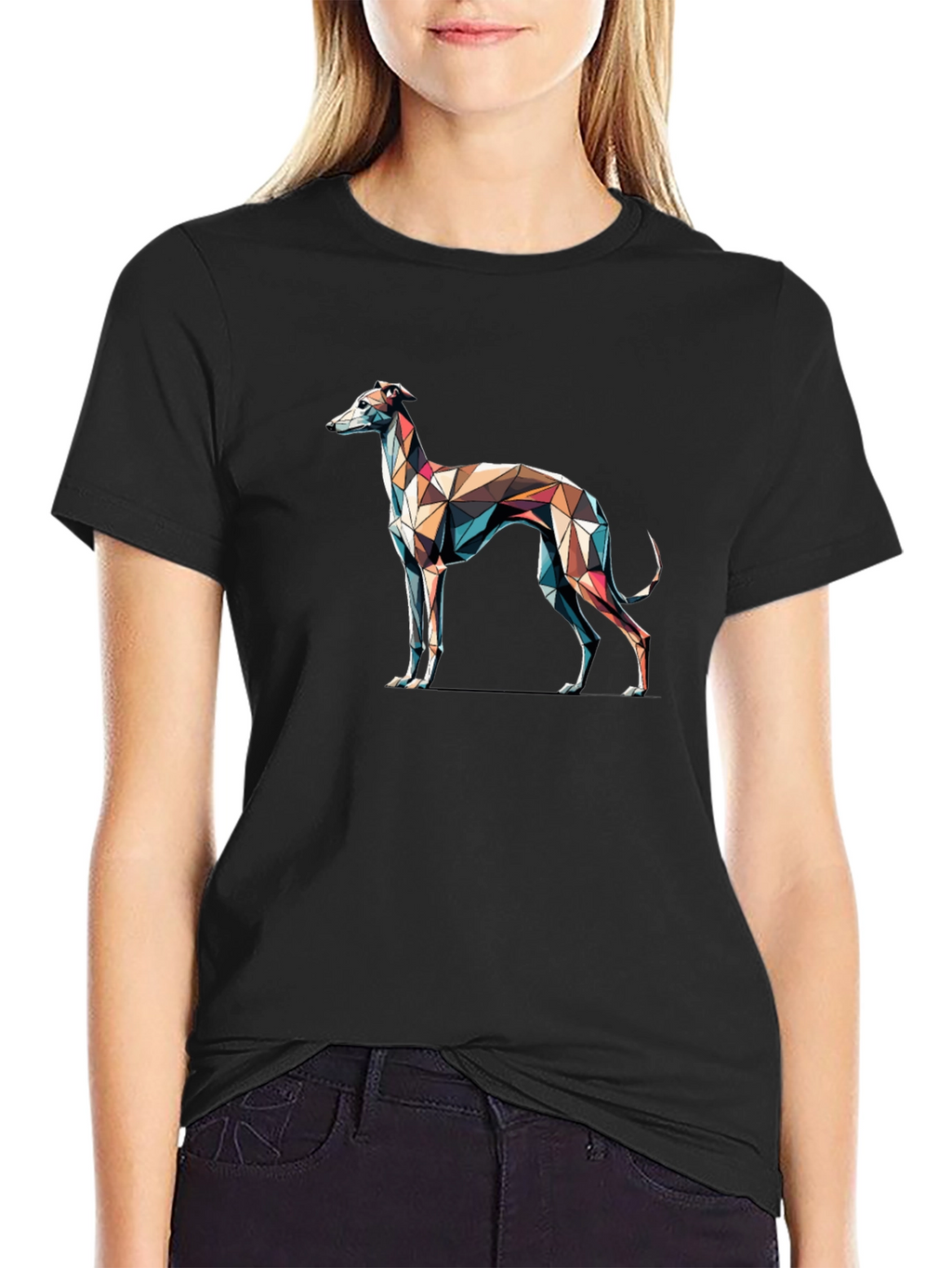 Geometric Greyhound T-Shirt - Modern Art Tee
