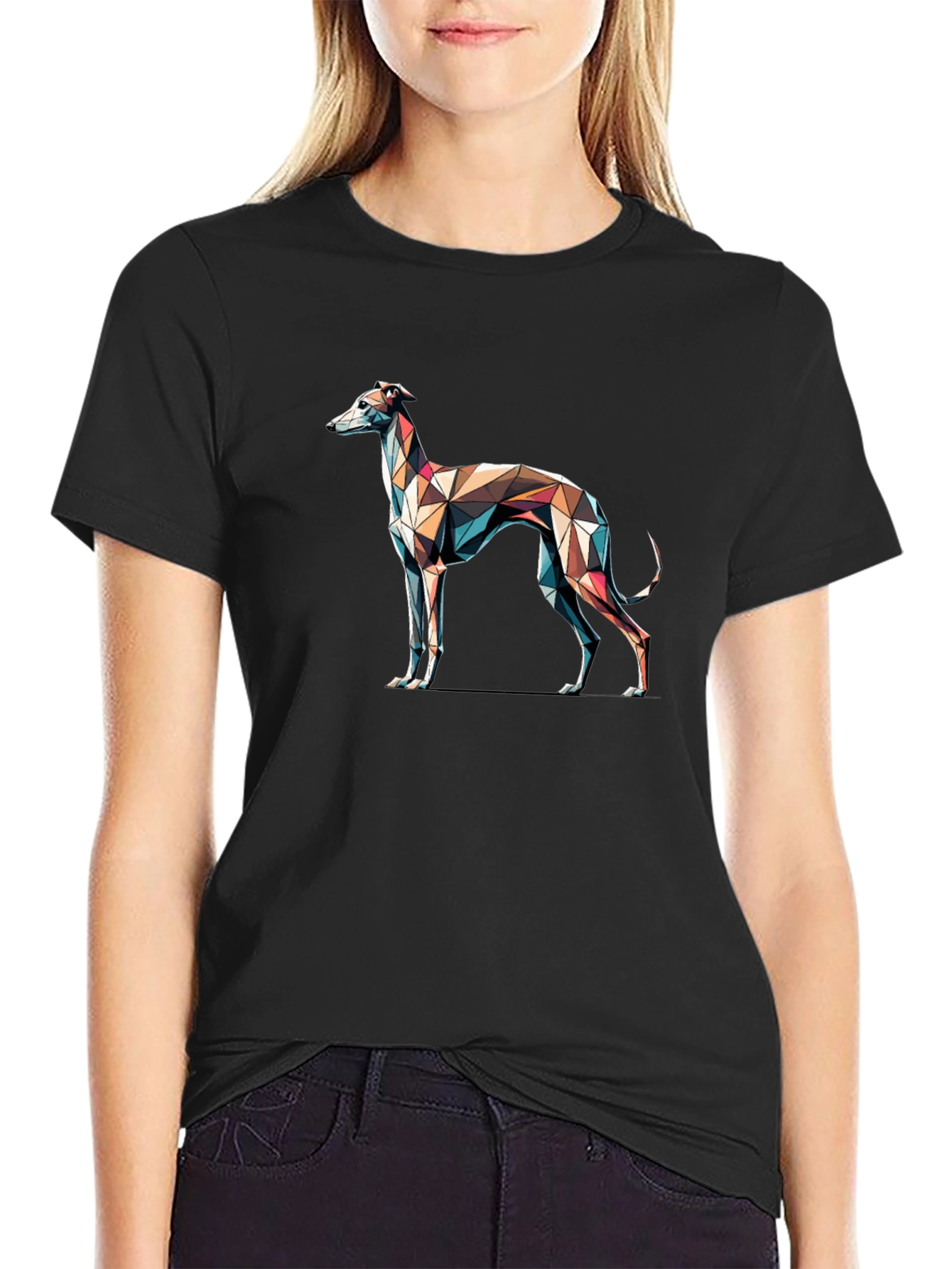 Geometric Greyhound T-Shirt - Modern Art Tee