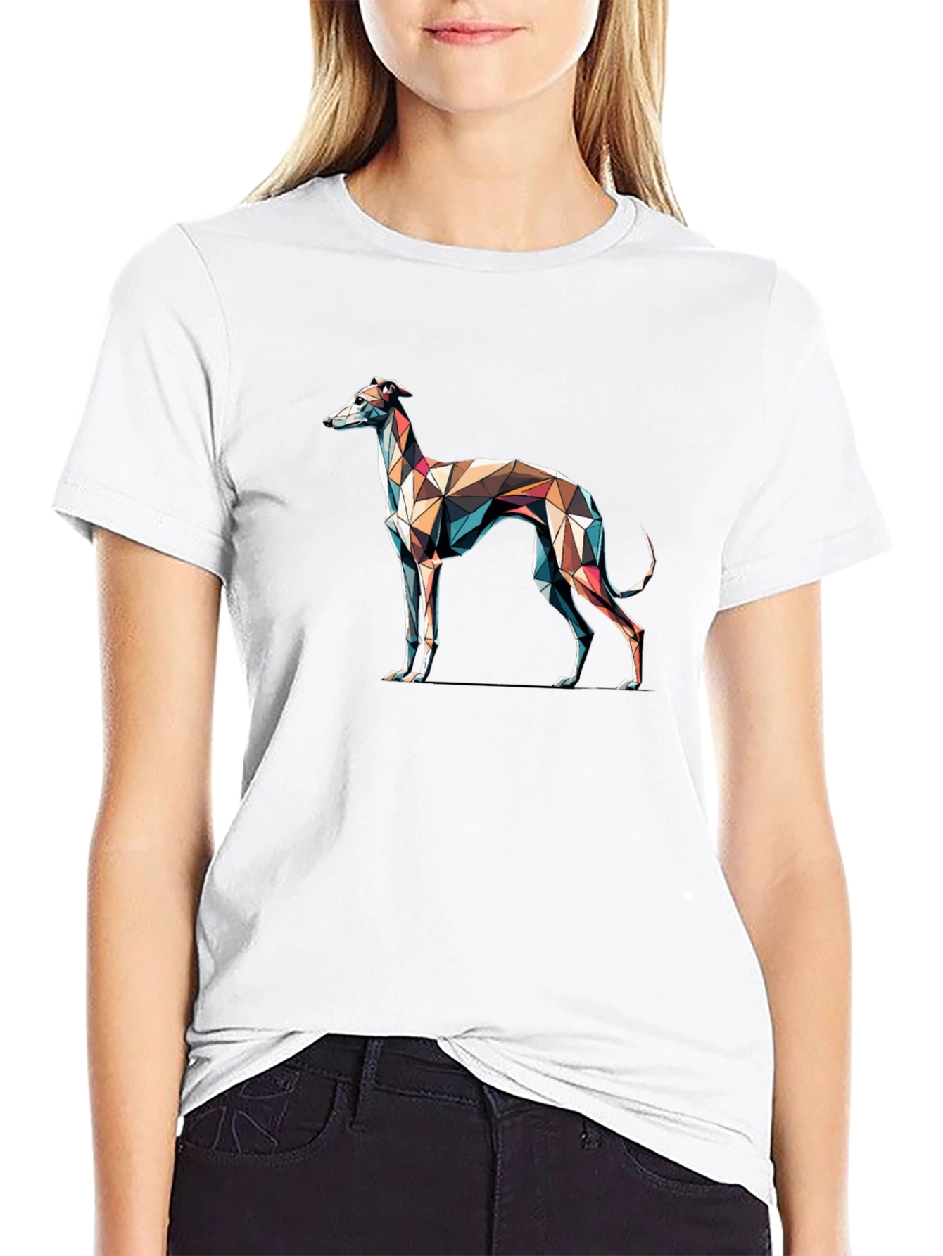 Geometric Greyhound T-Shirt - Modern Art Tee