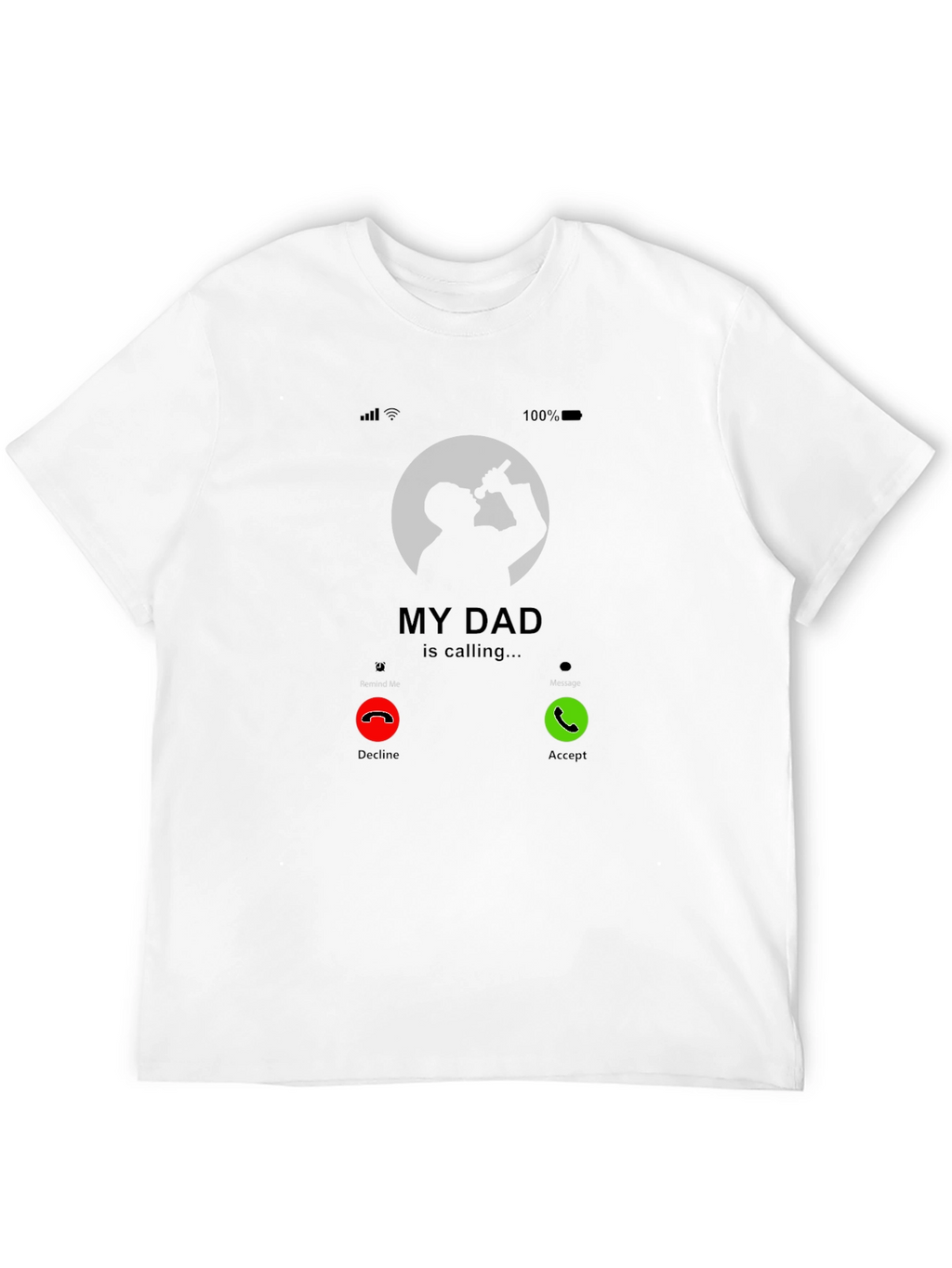 My Dad is Calling Graphic Tee - Black