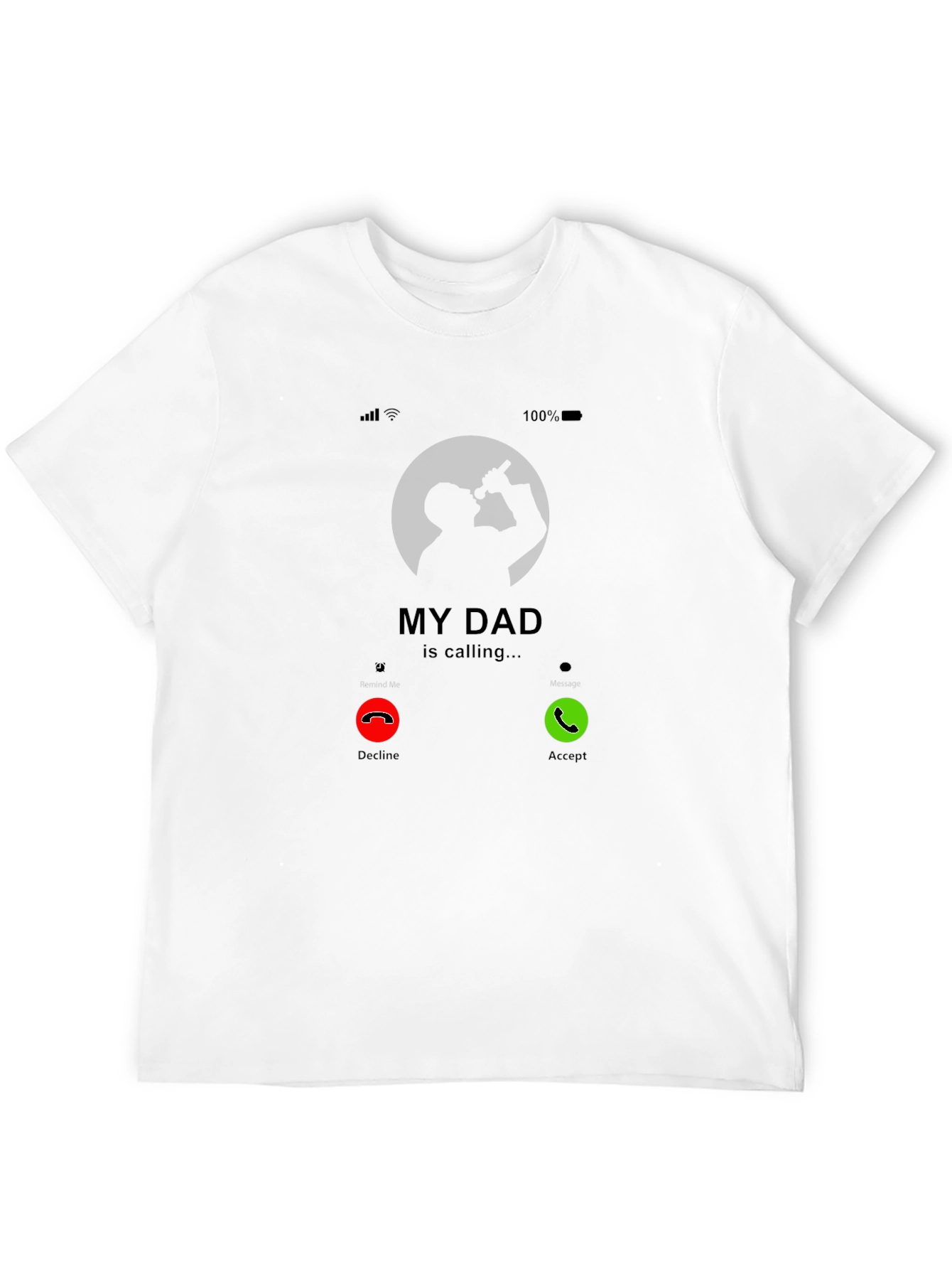 My Dad is Calling Graphic Tee - Black