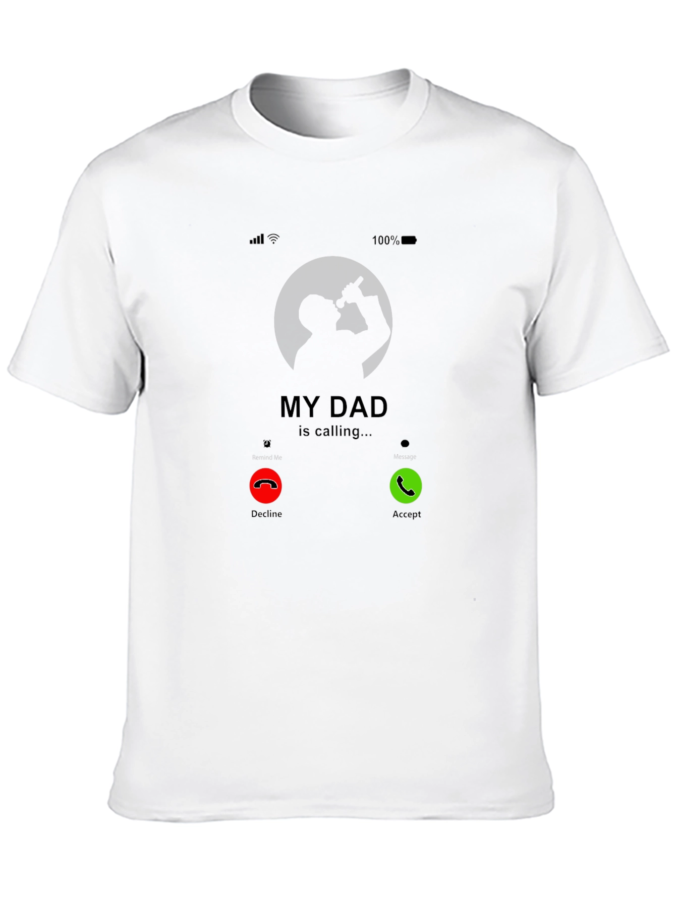 My Dad is Calling Graphic Tee - Black