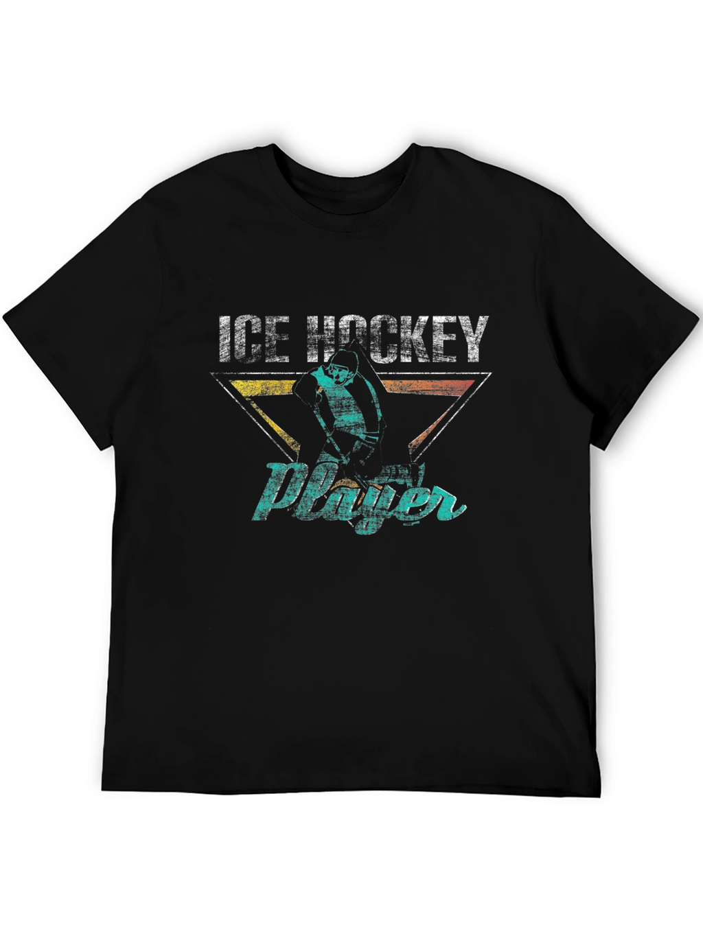 Ice Hockey Player Graphic Tee - Retro Style