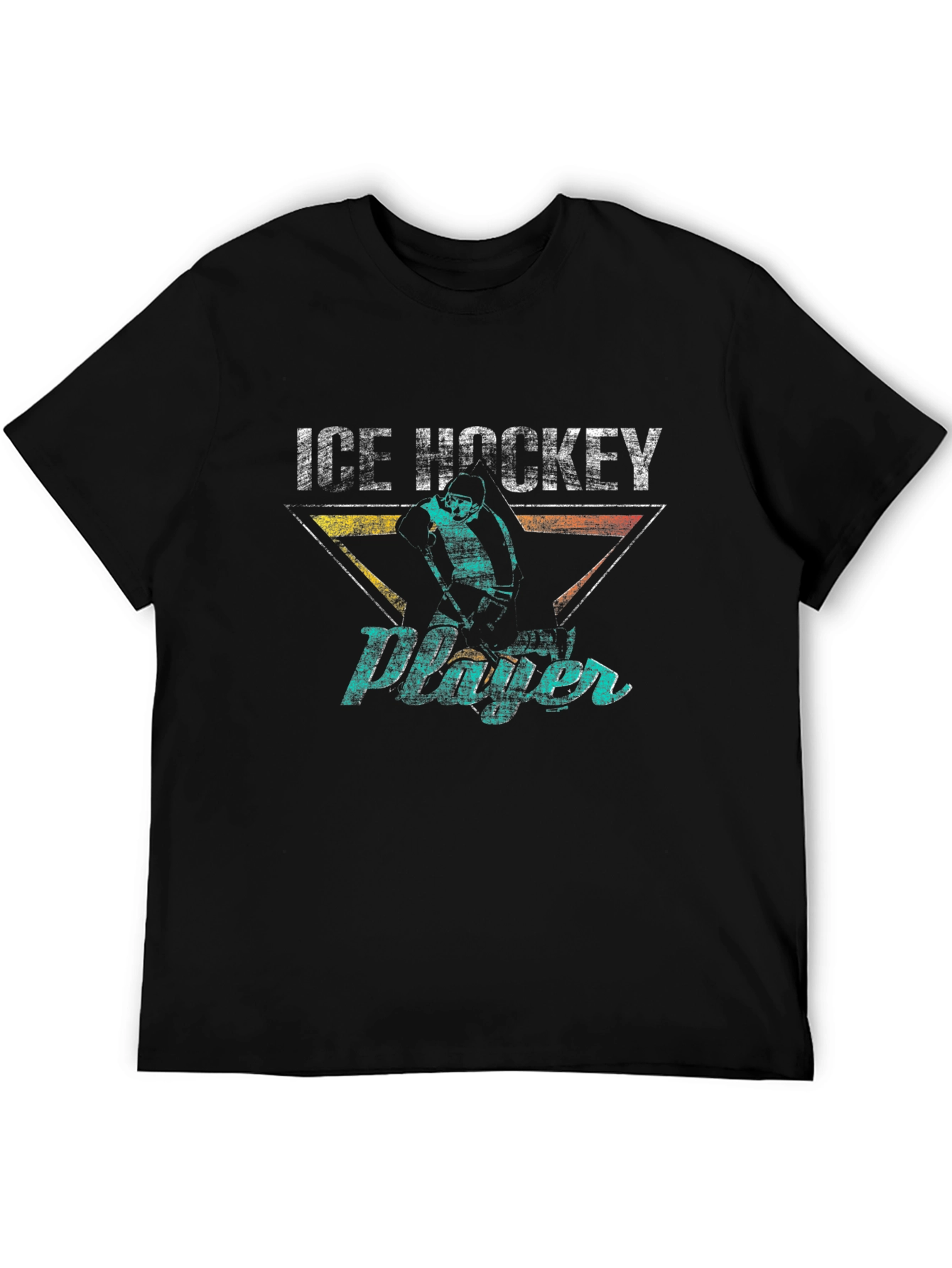 Ice Hockey Player Graphic Tee - Retro Style