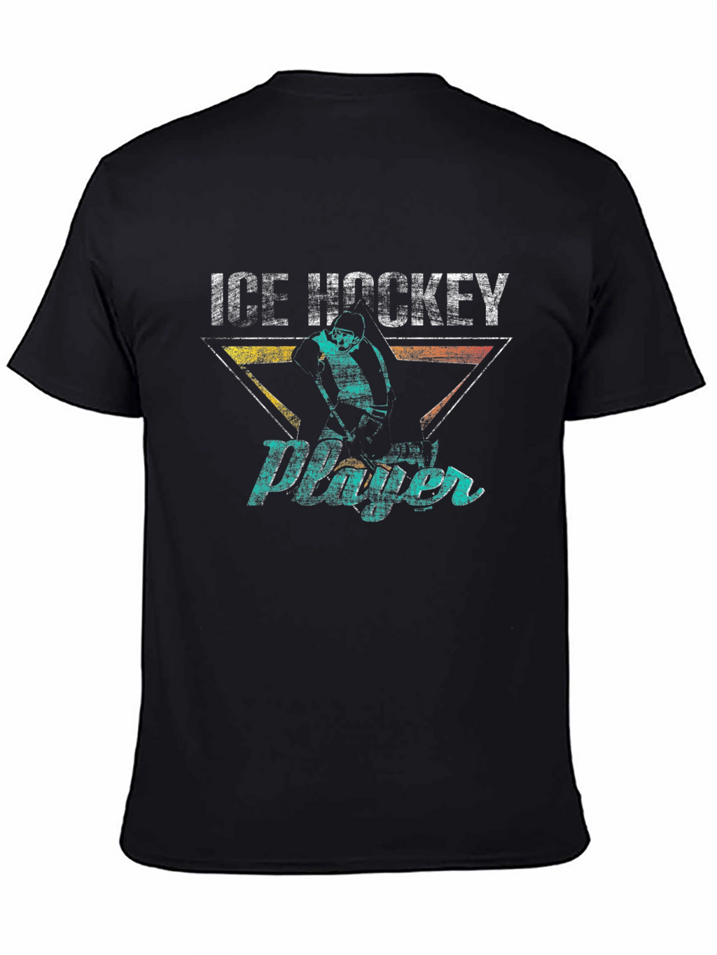 Ice Hockey Player Graphic Tee - Retro Style