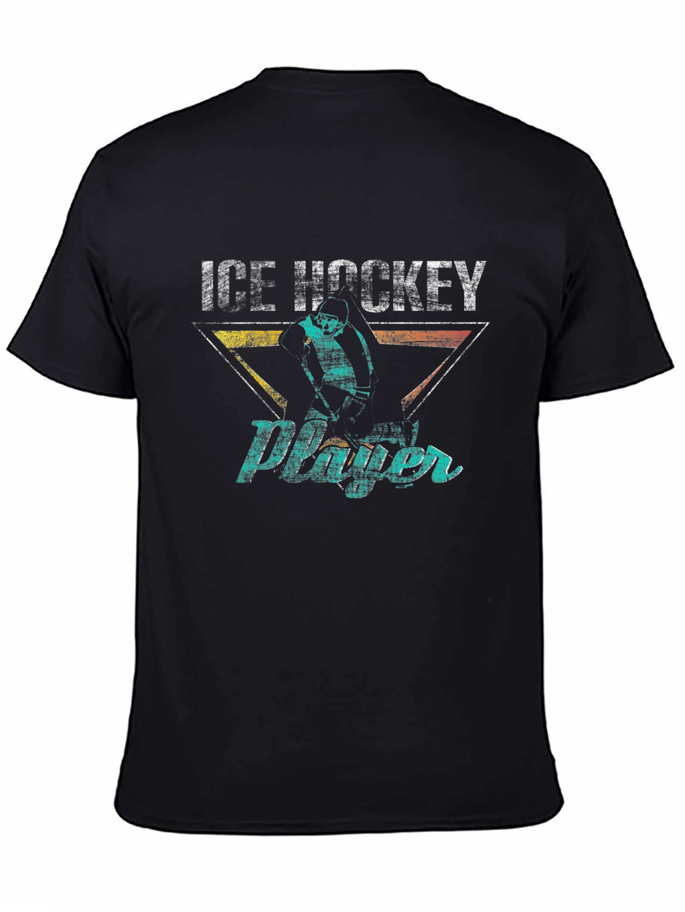 Ice Hockey Player Graphic Tee - Retro Style