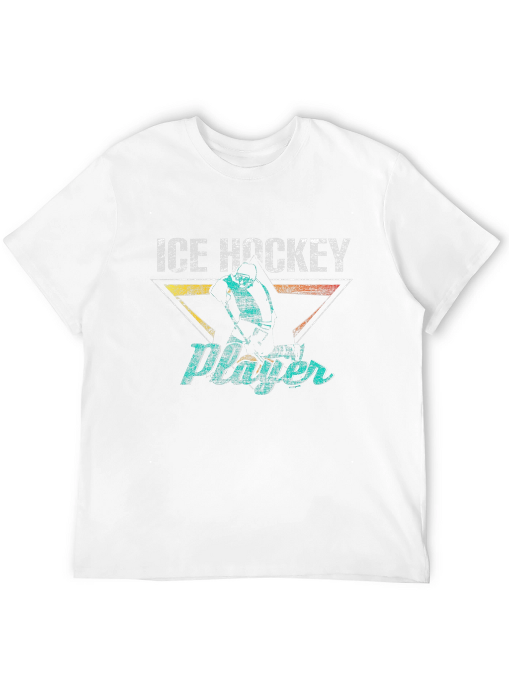 Ice Hockey Player Graphic Tee - Retro Style
