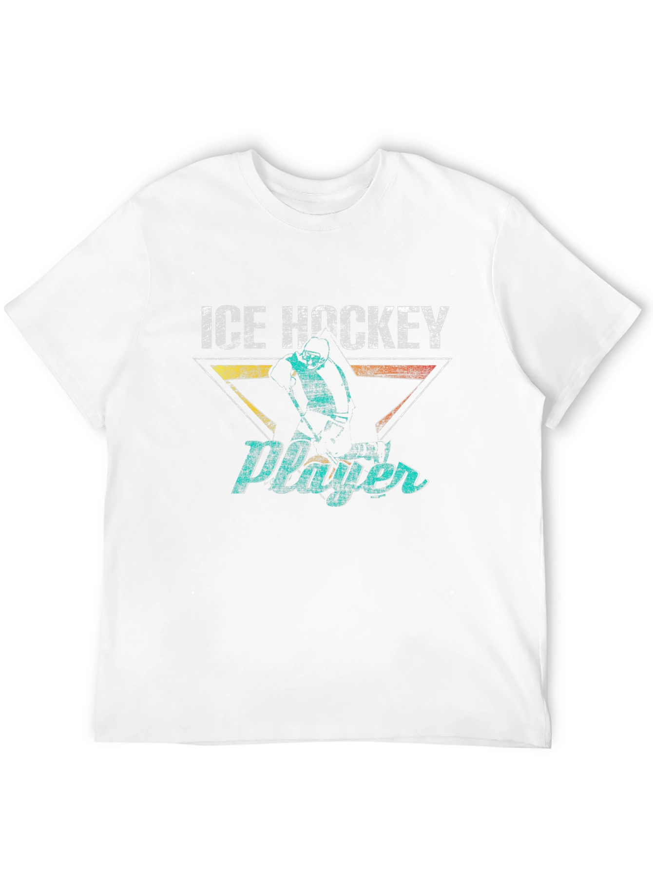 Ice Hockey Player Graphic Tee - Retro Style