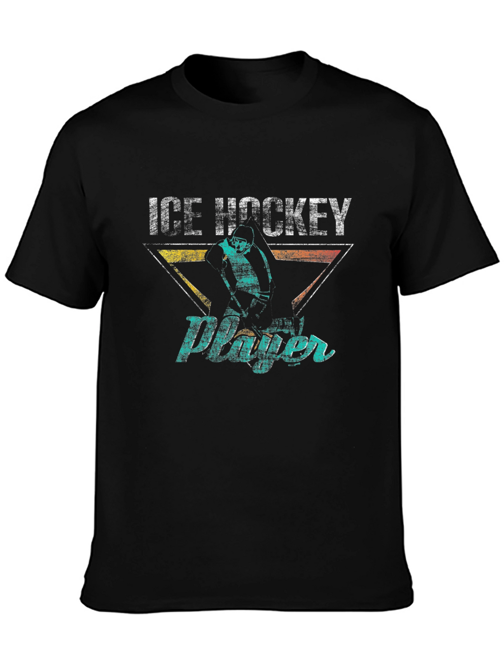 Ice Hockey Player Graphic Tee - Retro Style