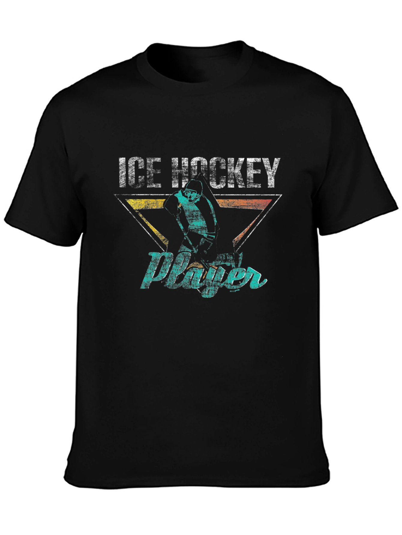 Ice Hockey Player Graphic Tee - Retro Style