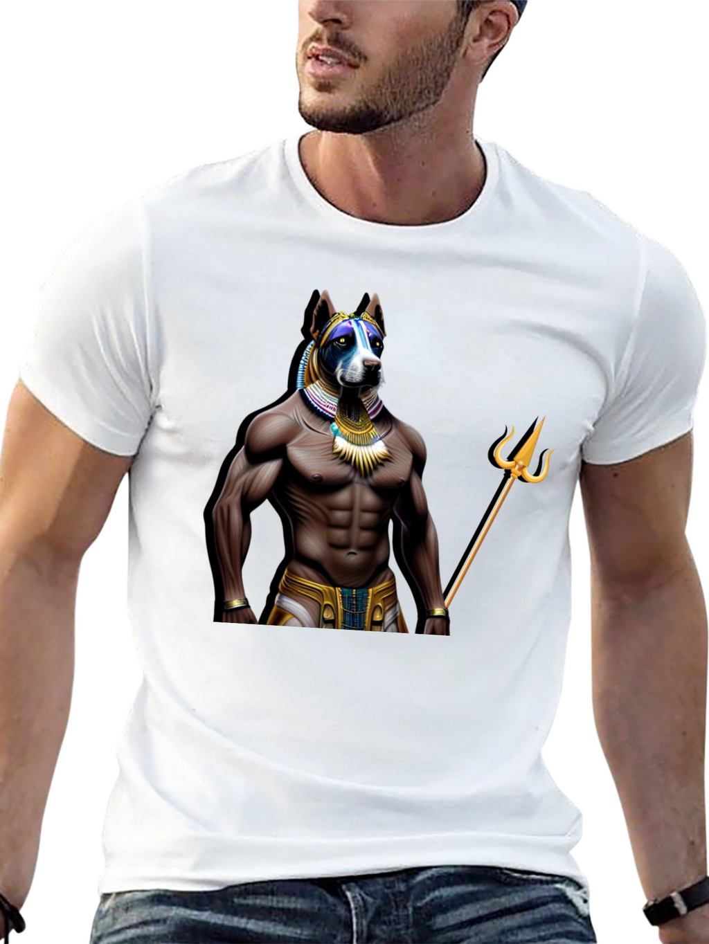 Dog Anubis Graphic Tee - Black Casual T-Shirt