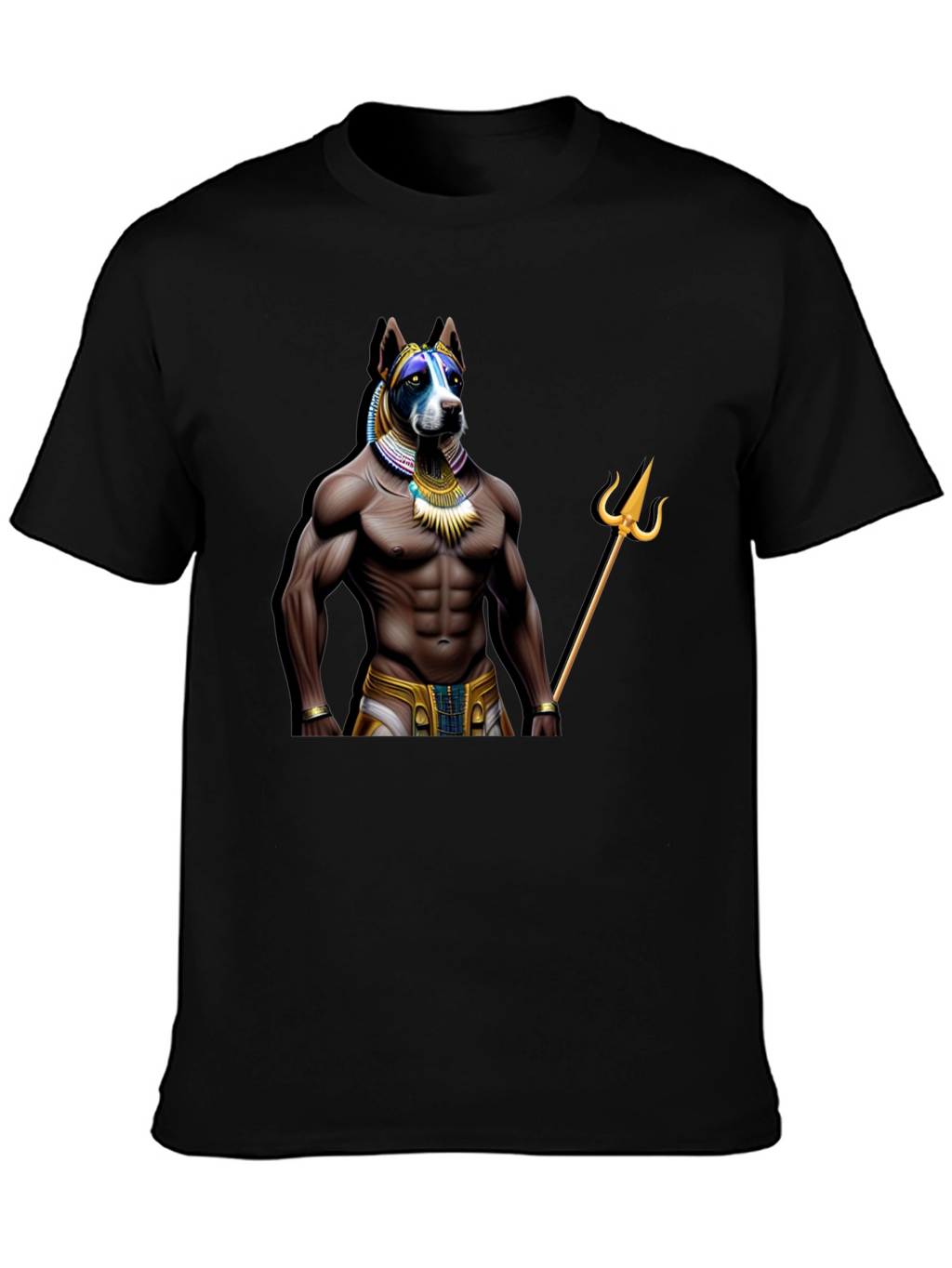 Dog Anubis Graphic Tee - Black Casual T-Shirt