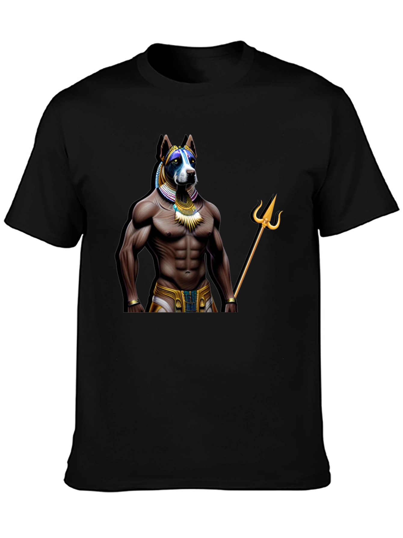 Dog Anubis Graphic Tee - Black Casual T-Shirt