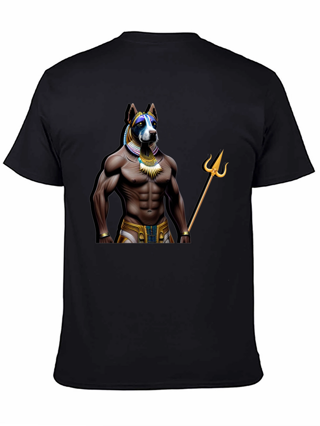 Dog Anubis Graphic Tee - Black Casual T-Shirt