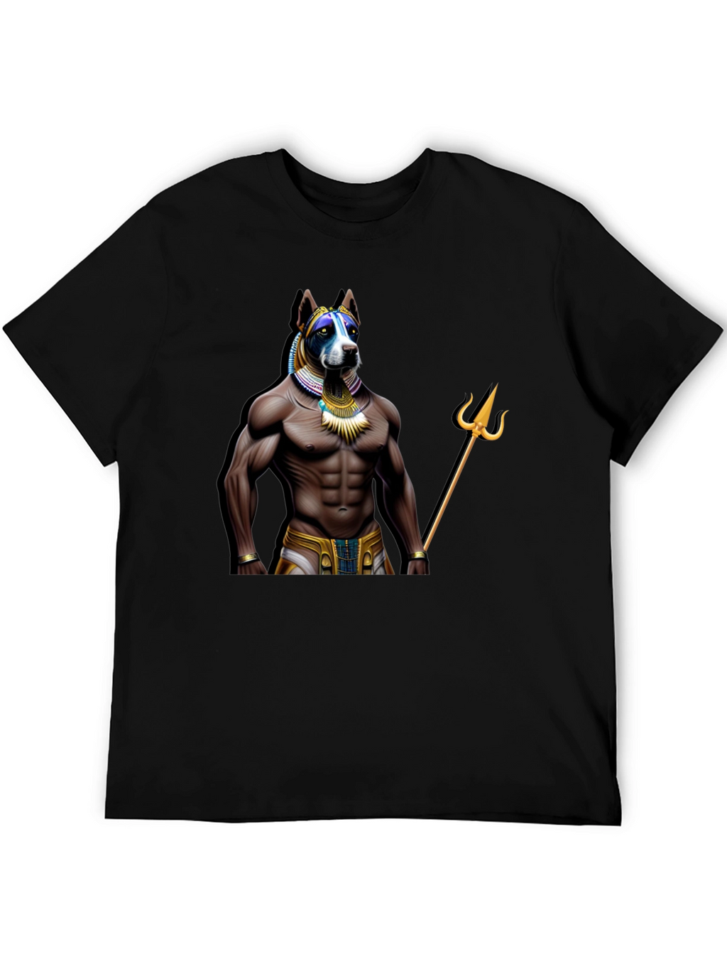 Dog Anubis Graphic Tee - Black Casual T-Shirt