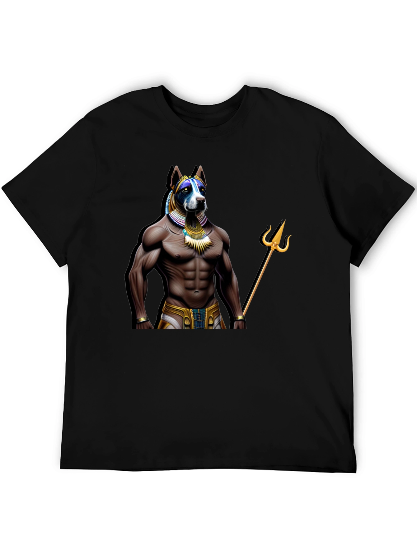 Dog Anubis Graphic Tee - Black Casual T-Shirt