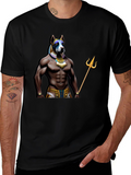 Dog Anubis Graphic Tee - Black Casual T-Shirt