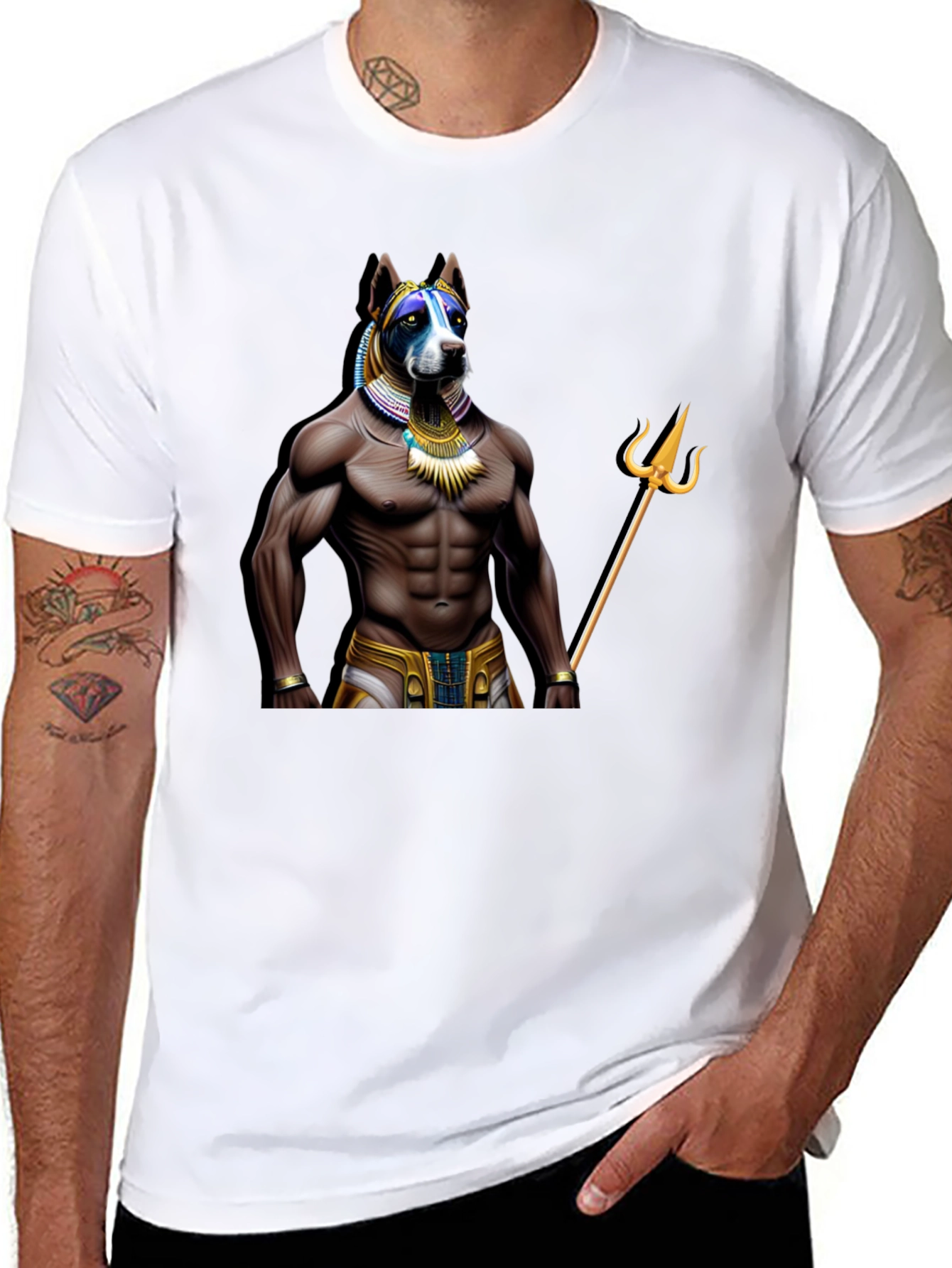 Dog Anubis Graphic Tee - Black Casual T-Shirt