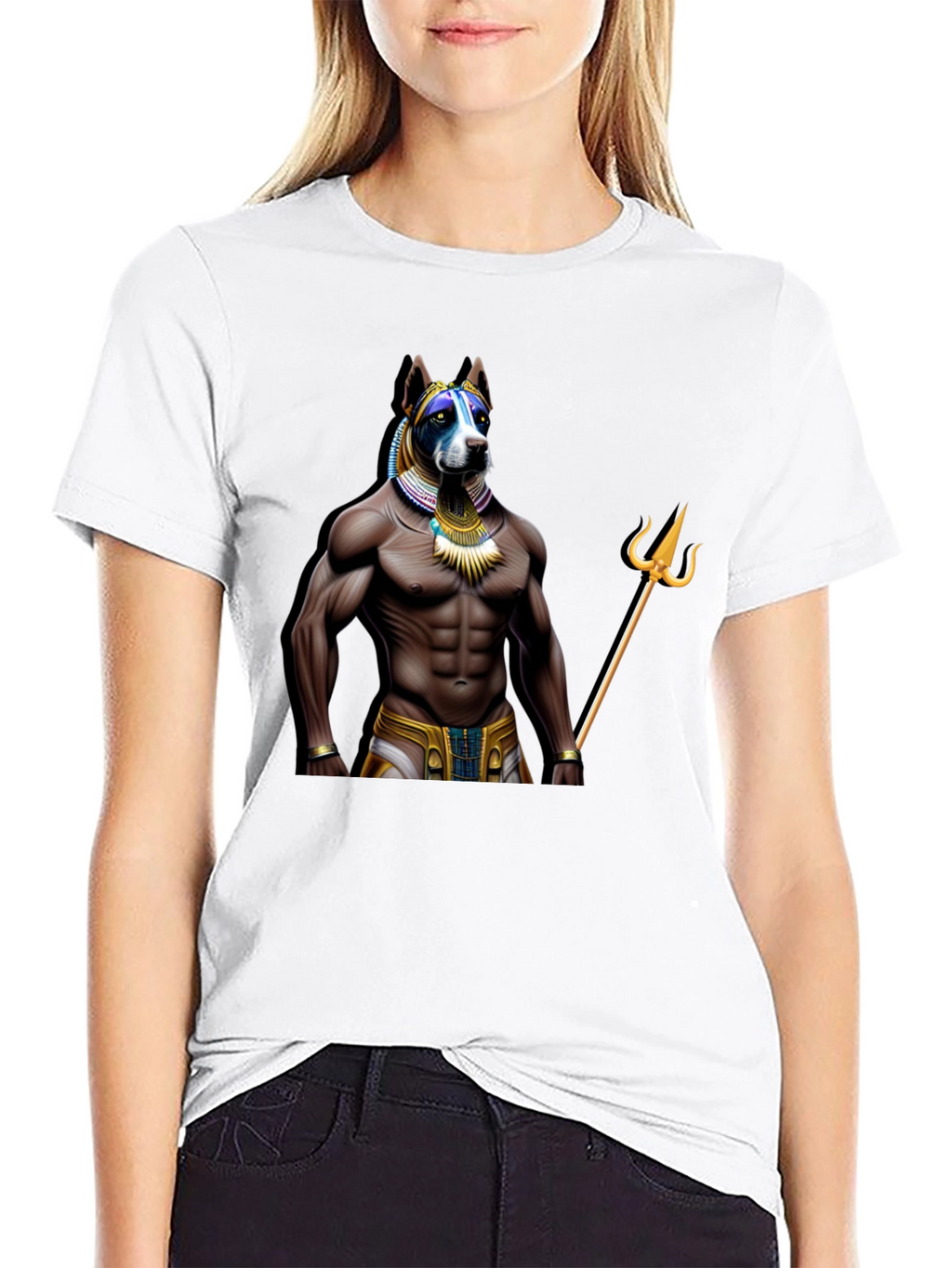 Dog Anubis Graphic Tee - Black Casual T-Shirt