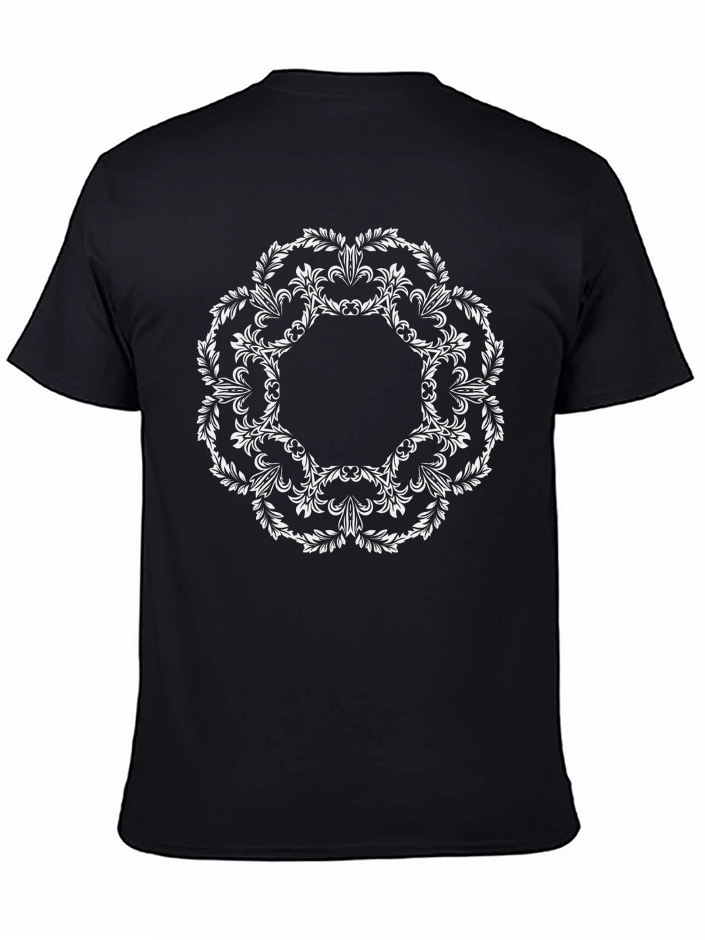 Floral Mandala Graphic Black Tee