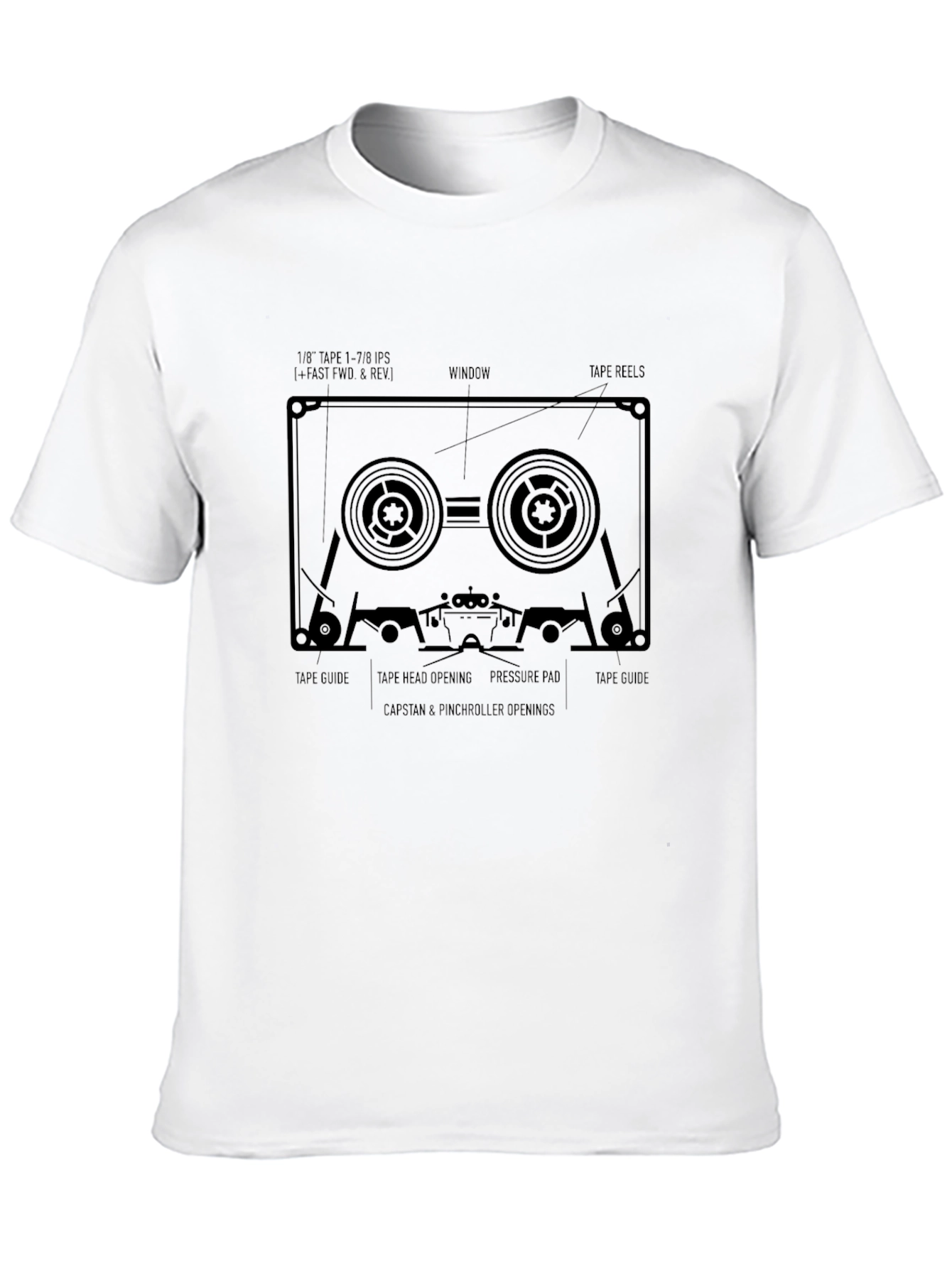 Cassette Tape Blueprint T-Shirt - Retro Audio Design