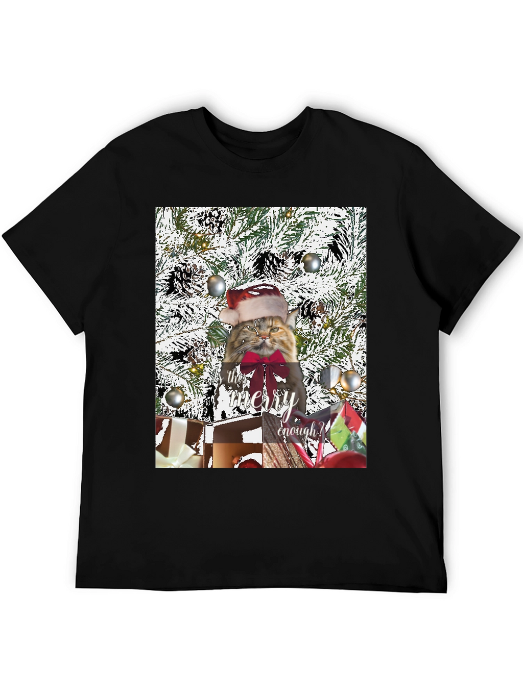 Festive Feline Christmas T-Shirt
