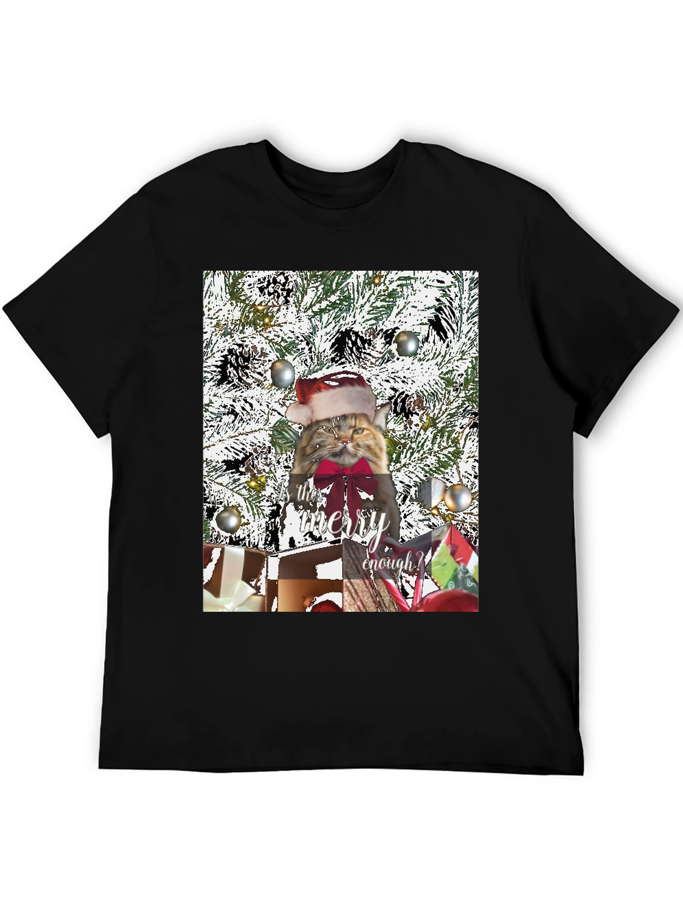 Festive Feline Christmas T-Shirt