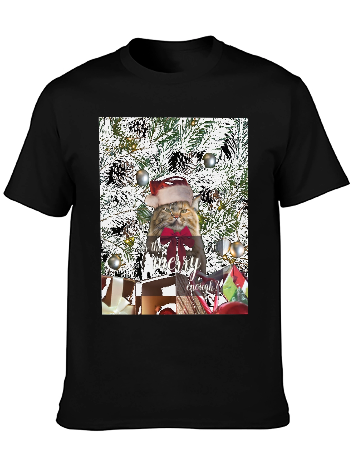 Festive Feline Christmas T-Shirt