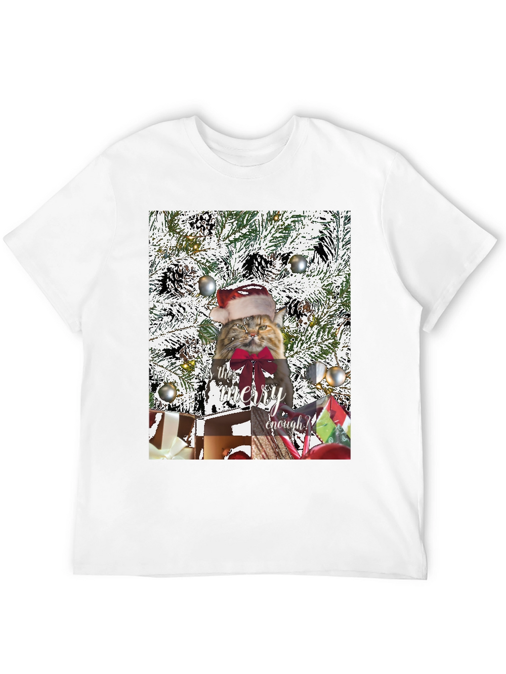 Festive Feline Christmas T-Shirt