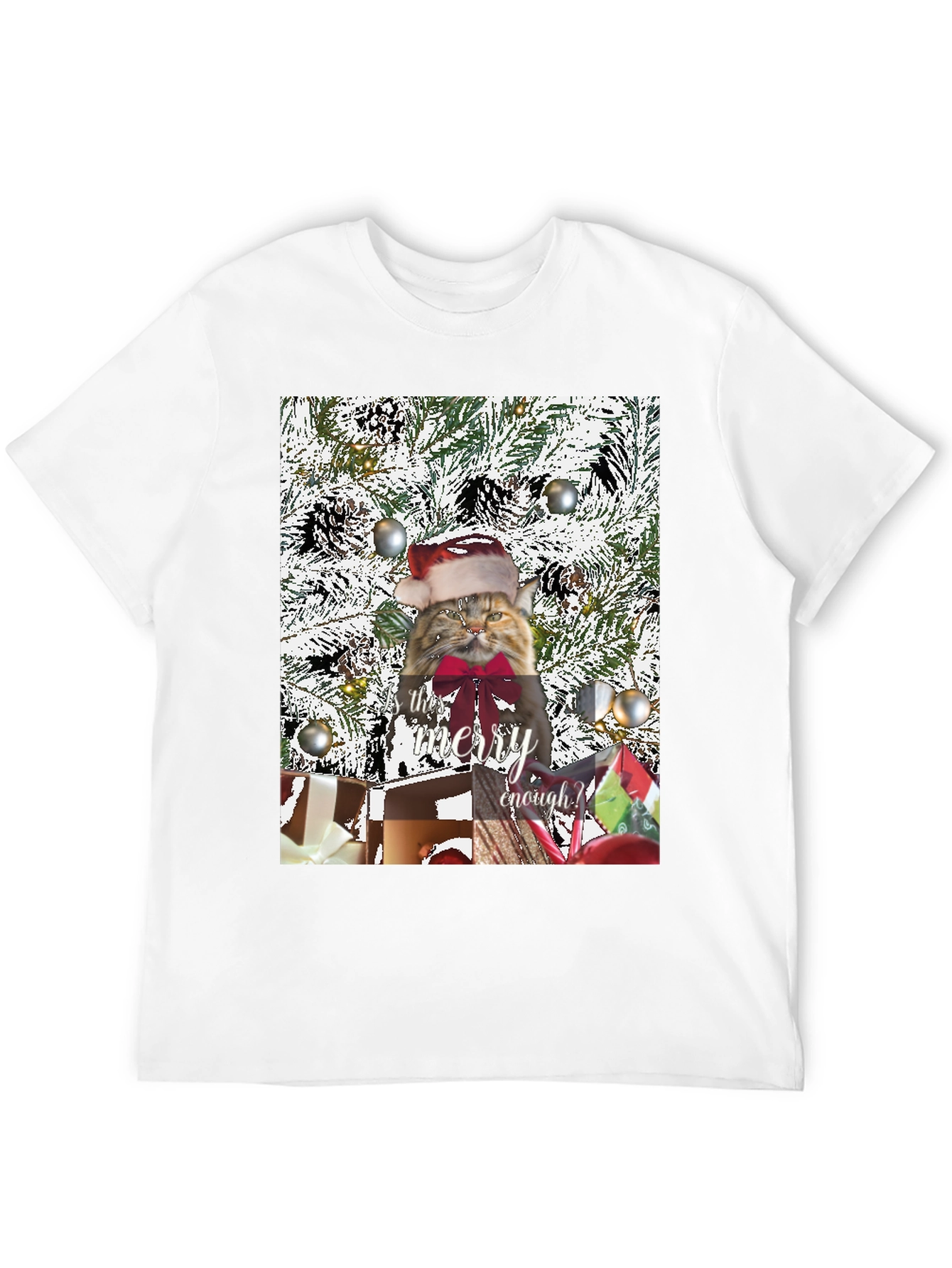 Festive Feline Christmas T-Shirt