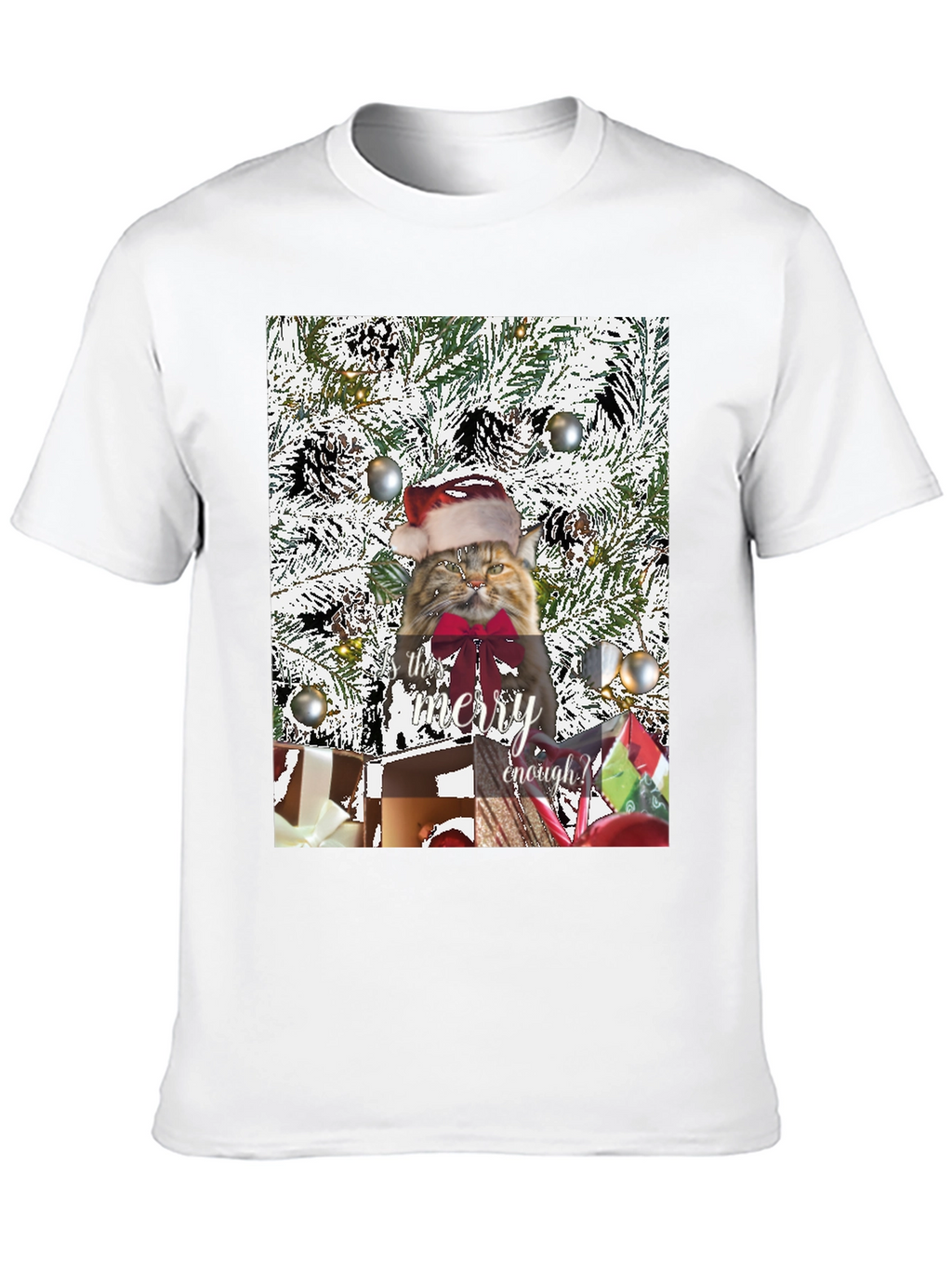 Festive Feline Christmas T-Shirt