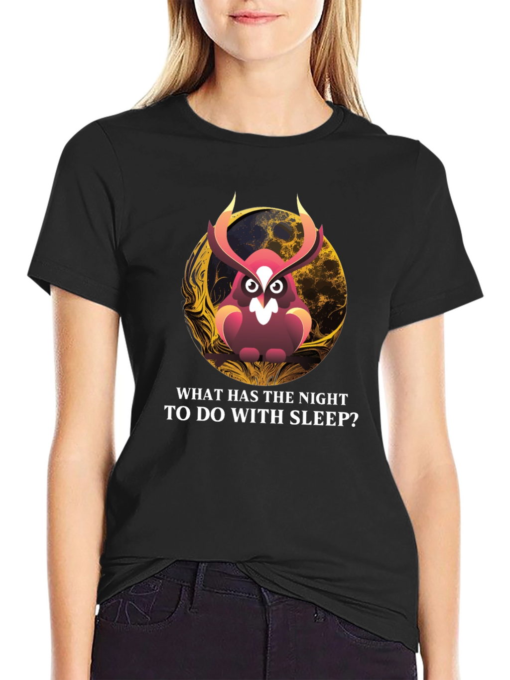 Owl & Moon Graphic T-Shirt: Night Wisdom