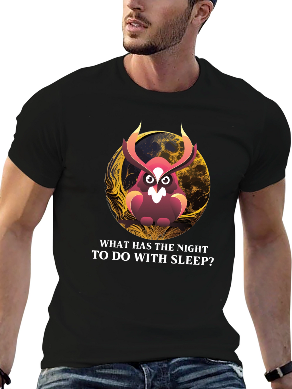 Owl & Moon Graphic T-Shirt: Night Wisdom