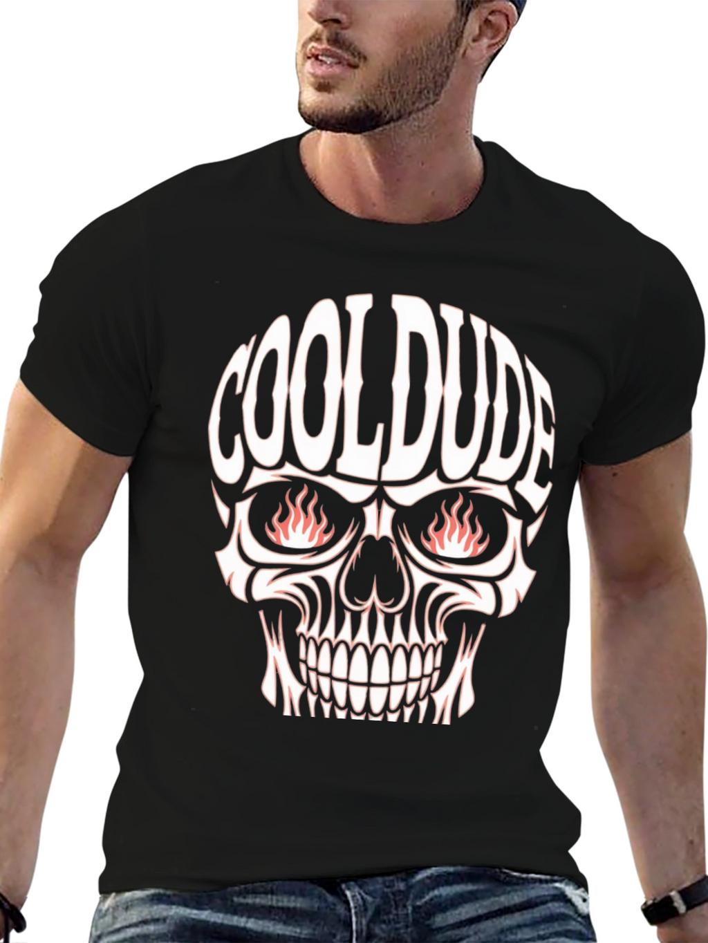 Cool Dude Skull Graphic Tee - Black