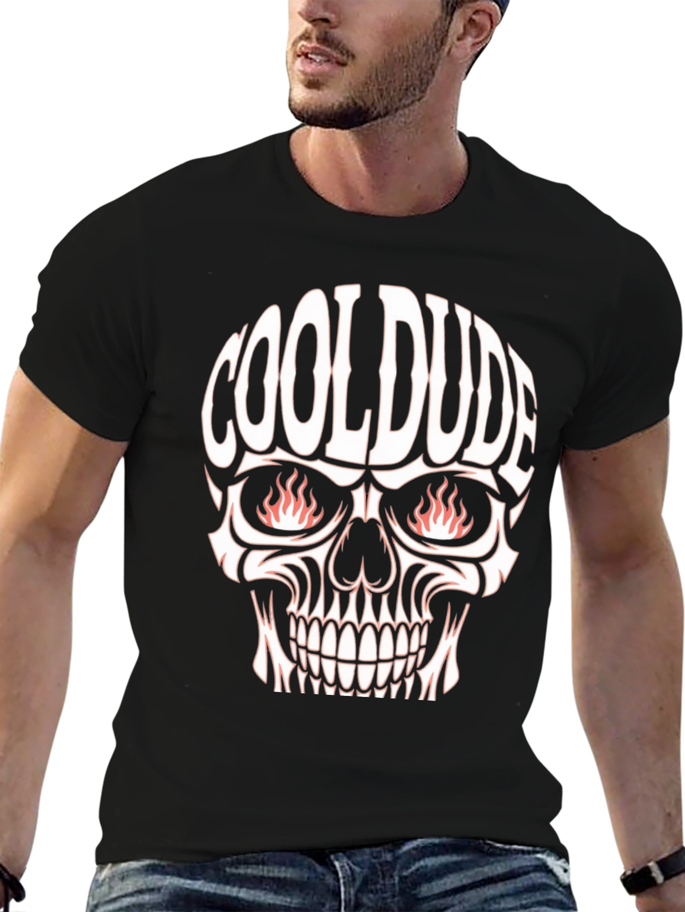 Cool Dude Skull Graphic Tee - Black
